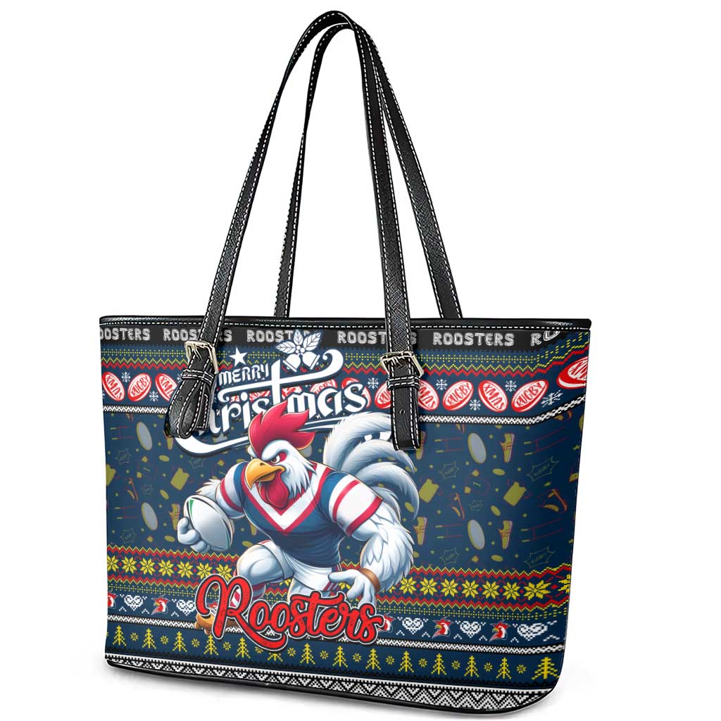 Roosters Rugby Xmas Leather Tote Bag Australia NRL Mascot