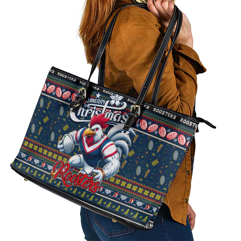 Roosters Rugby Xmas Leather Tote Bag Australia NRL Mascot