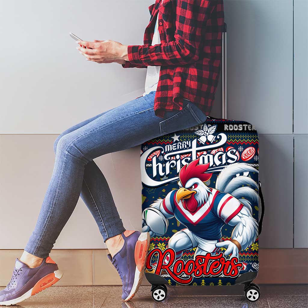 Roosters Rugby Xmas Luggage Cover Australia NRL Mascot