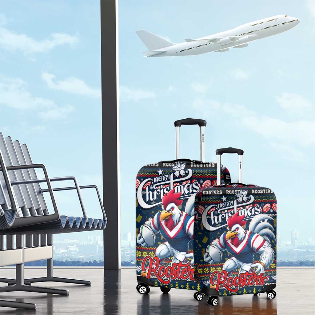 Roosters Rugby Xmas Luggage Cover Australia NRL Mascot