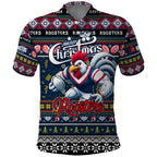 Personalized Roosters Rugby Xmas Polo Shirt Australia NRL Mascot