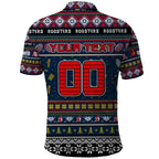 Personalized Roosters Rugby Xmas Polo Shirt Australia NRL Mascot