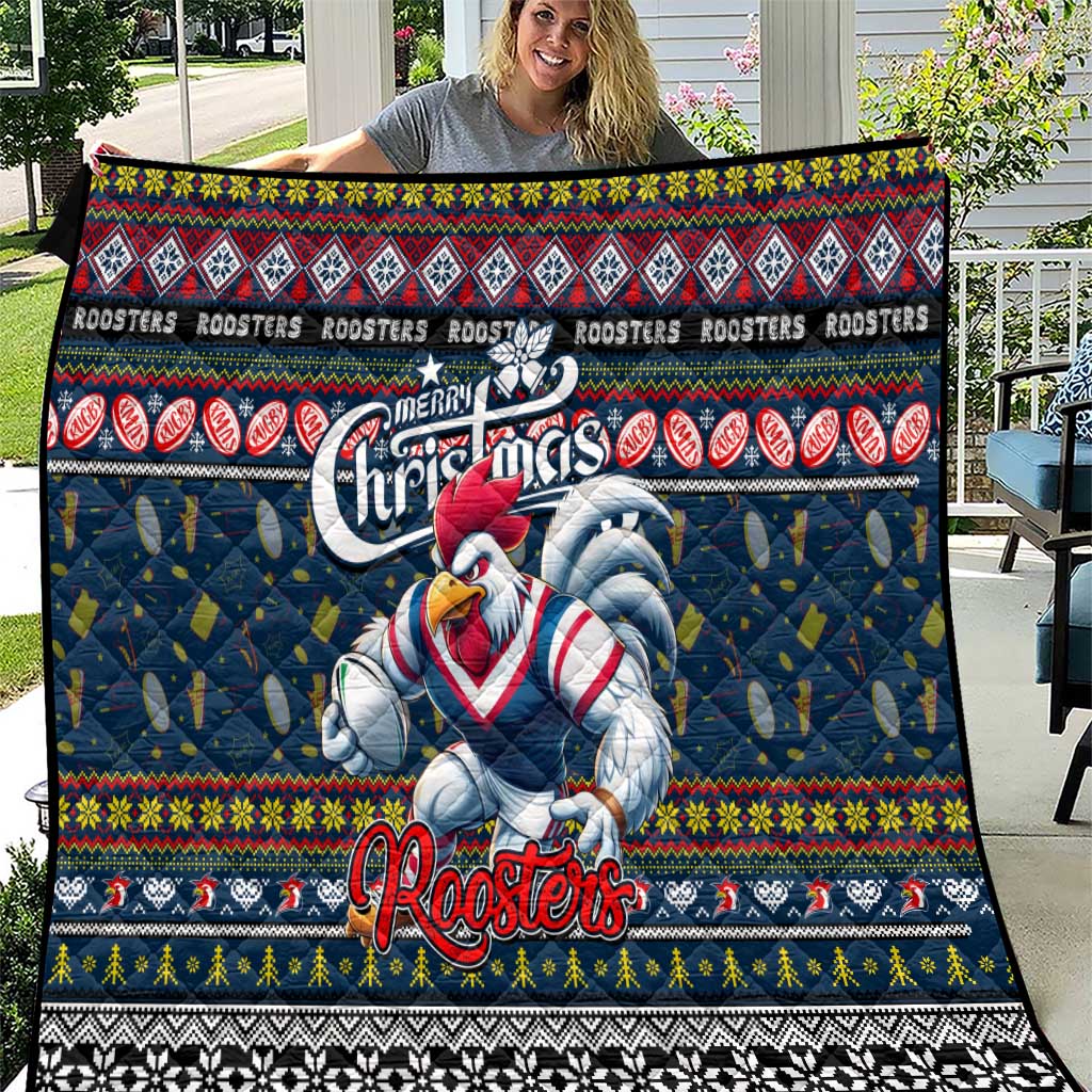 Roosters Rugby Xmas Quilt Australia NRL Mascot