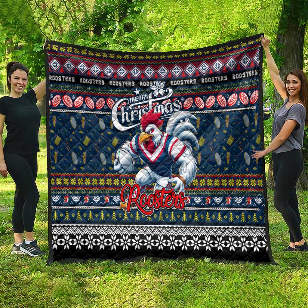Roosters Rugby Xmas Quilt Australia NRL Mascot