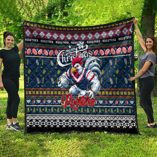 Roosters Rugby Xmas Quilt Australia NRL Mascot