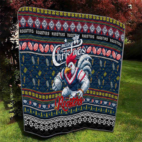 Roosters Rugby Xmas Quilt Australia NRL Mascot