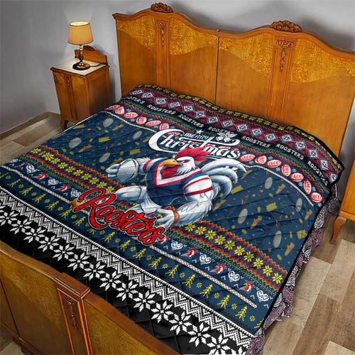 Roosters Rugby Xmas Quilt Australia NRL Mascot