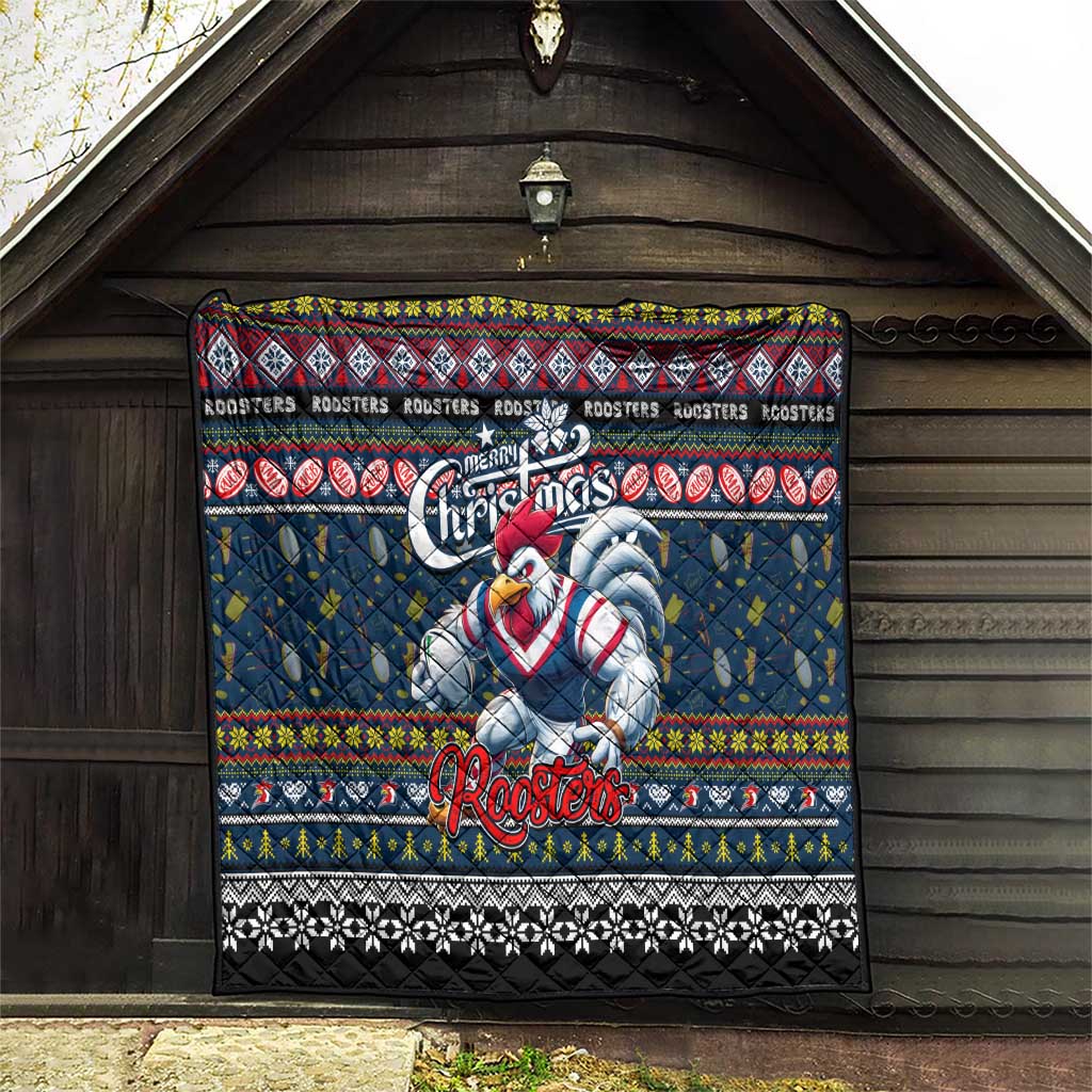 Roosters Rugby Xmas Quilt Australia NRL Mascot