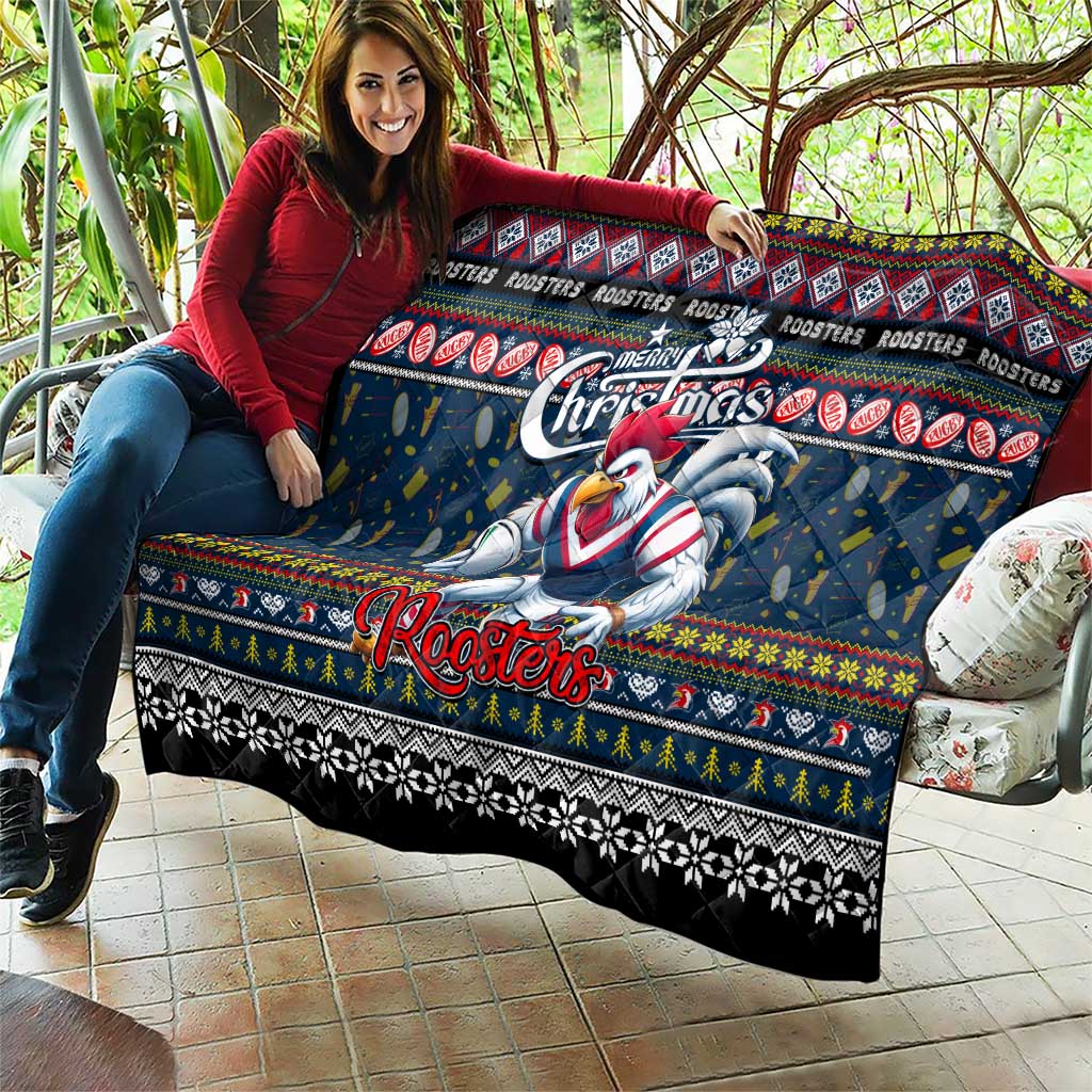 Roosters Rugby Xmas Quilt Australia NRL Mascot