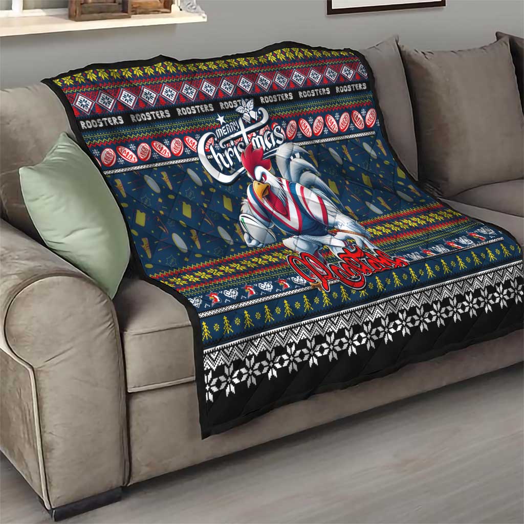 Roosters Rugby Xmas Quilt Australia NRL Mascot