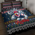 Roosters Rugby Xmas Quilt Bed Set Australia NRL Mascot