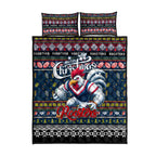 Roosters Rugby Xmas Quilt Bed Set Australia NRL Mascot