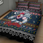 Roosters Rugby Xmas Quilt Bed Set Australia NRL Mascot