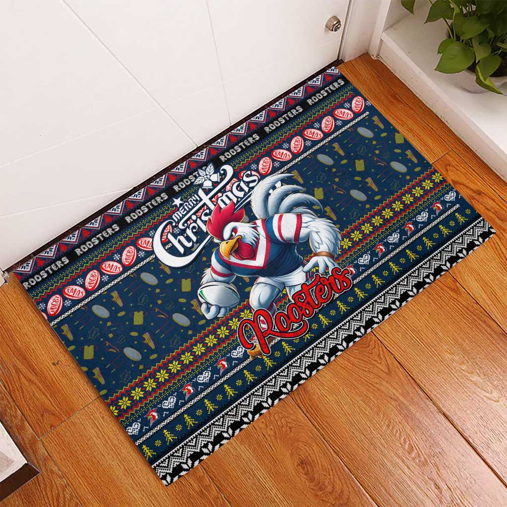 Roosters Rugby Xmas Rubber Doormat Australia NRL Mascot