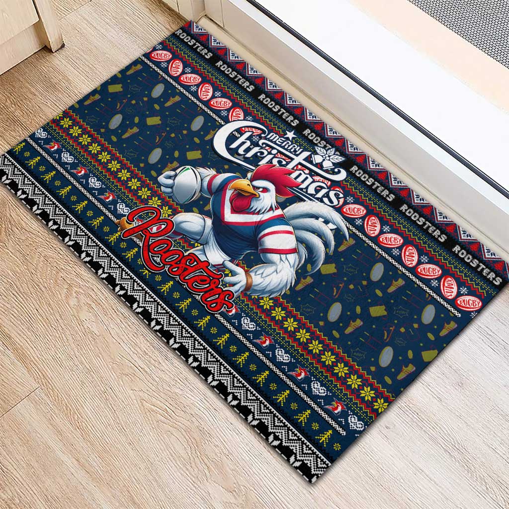 Roosters Rugby Xmas Rubber Doormat Australia NRL Mascot