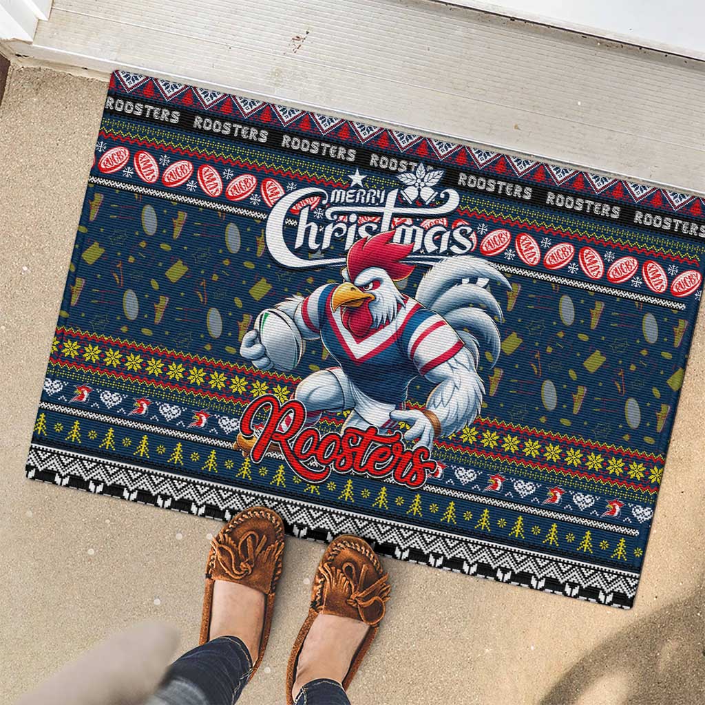 Roosters Rugby Xmas Rubber Doormat Australia NRL Mascot