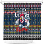 Roosters Rugby Xmas Shower Curtain Australia NRL Mascot