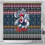 Roosters Rugby Xmas Shower Curtain Australia NRL Mascot