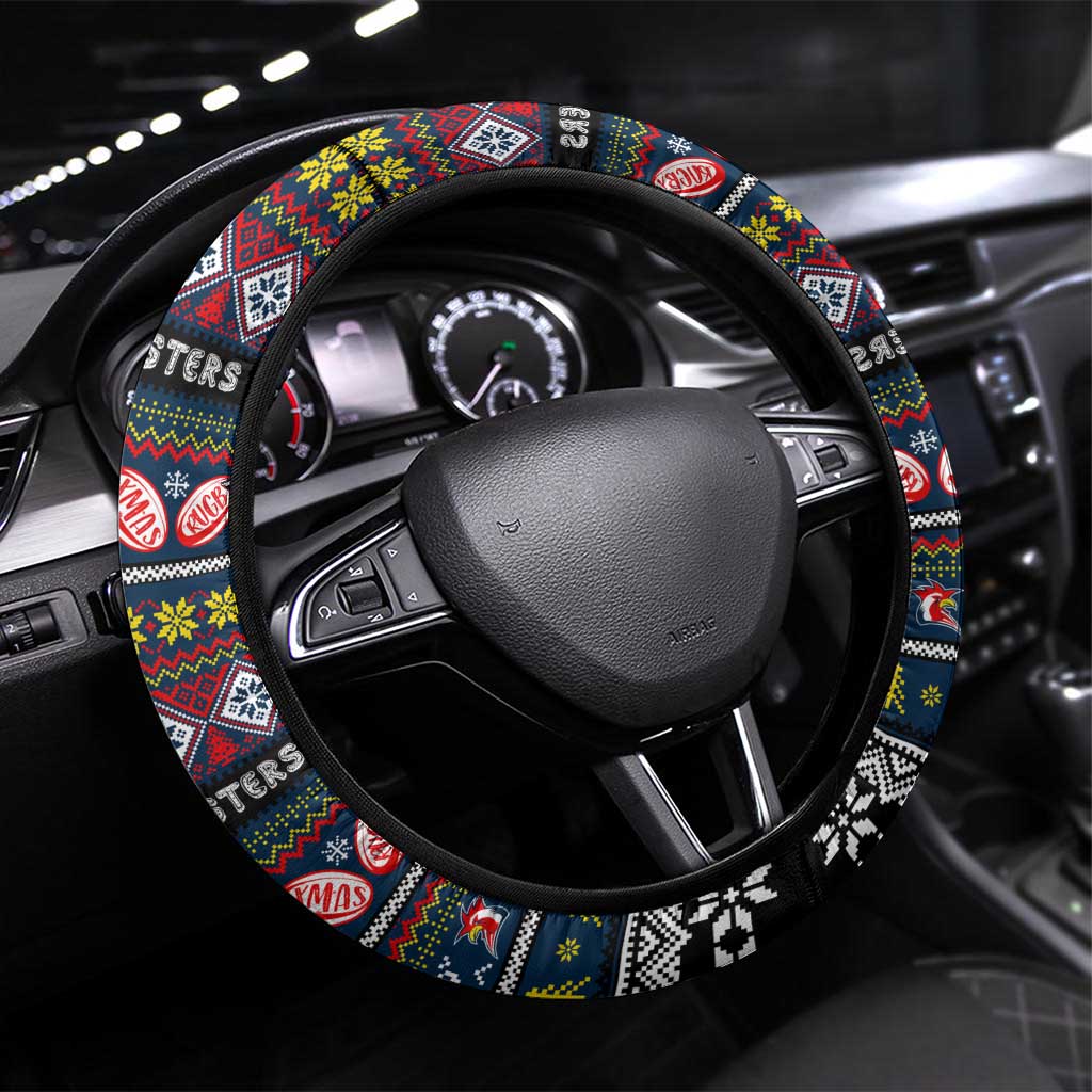 Roosters Rugby Xmas Steering Wheel Cover Australia NRL Mascot