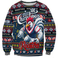 Personalized Roosters Rugby Xmas Sweatshirt Australia NRL Mascot
