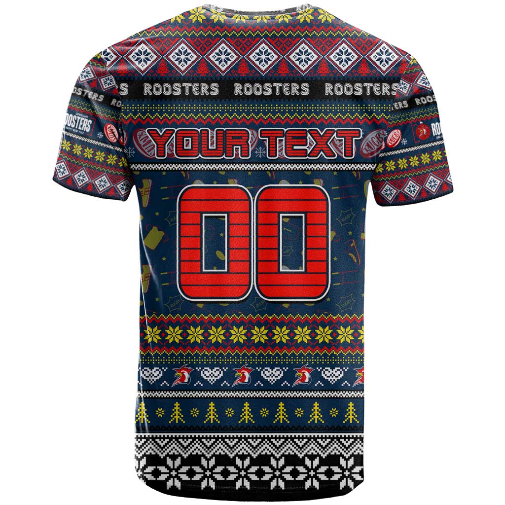Personalized Roosters Rugby Xmas T Shirt Australia NRL Mascot