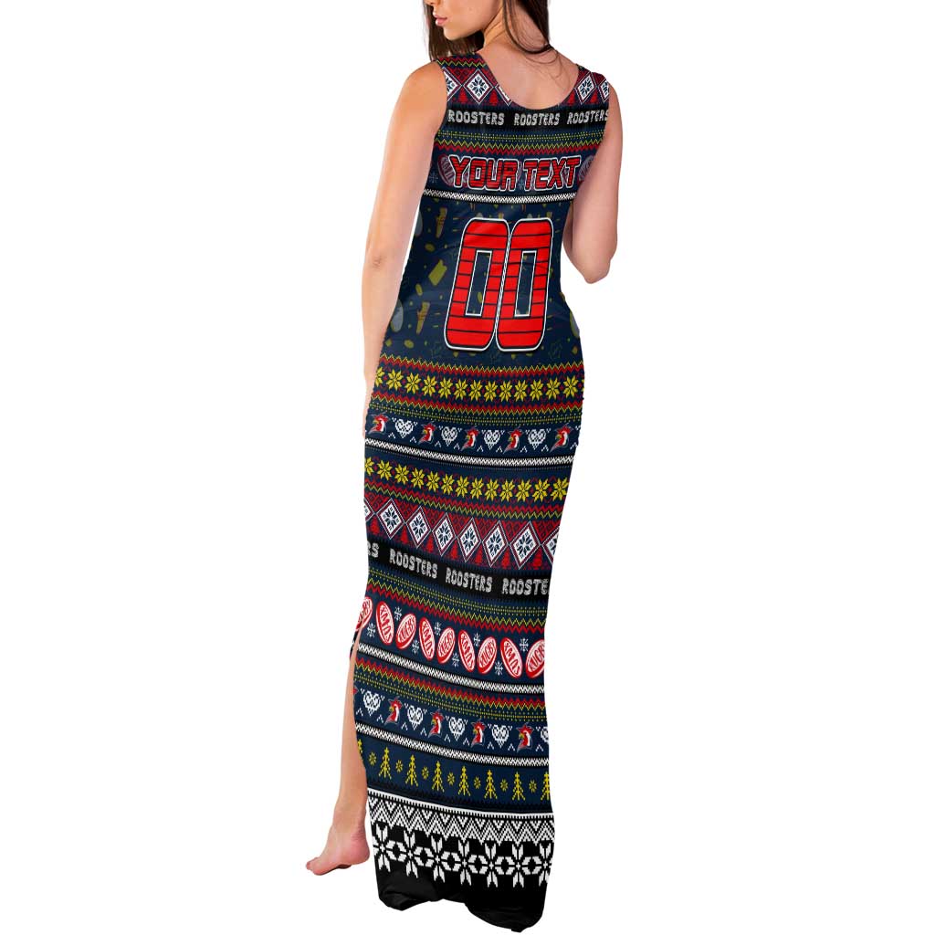 Personalized Roosters Rugby Xmas Tank Maxi Dress Australia NRL Mascot