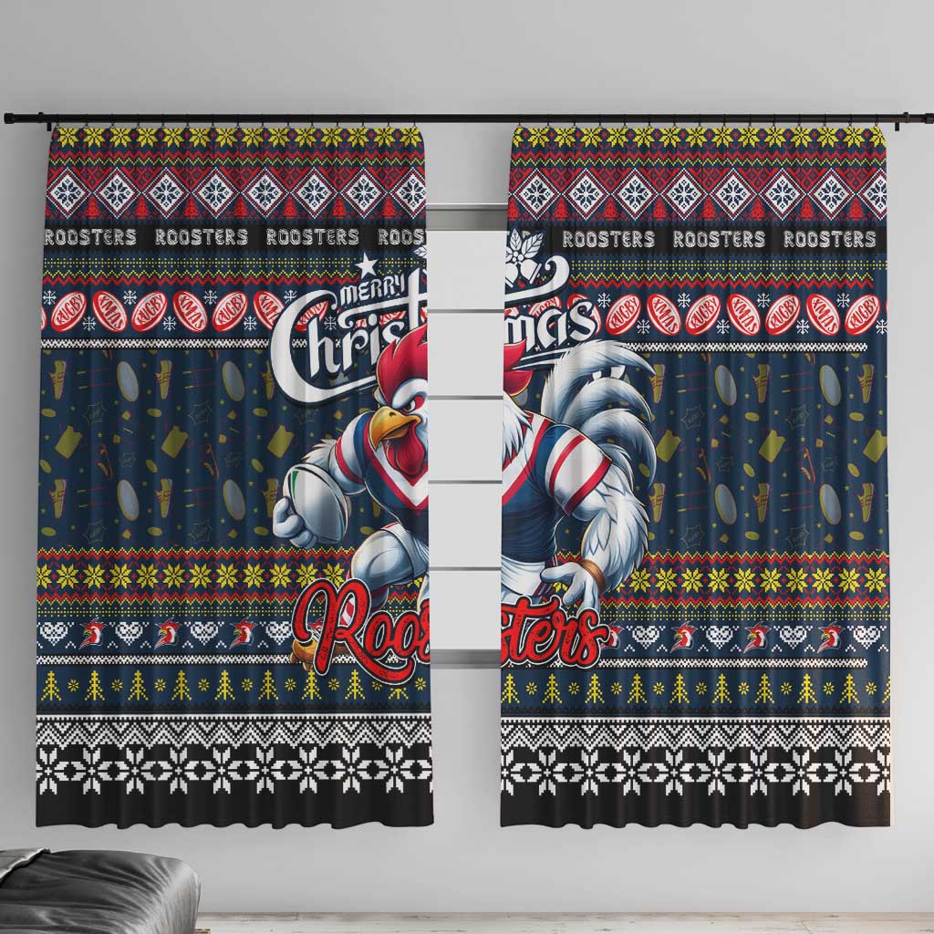 Roosters Rugby Xmas Window Curtain Australia NRL Mascot