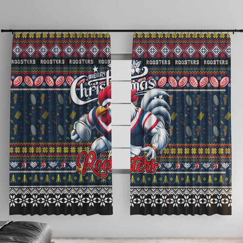 Roosters Rugby Xmas Window Curtain Australia NRL Mascot