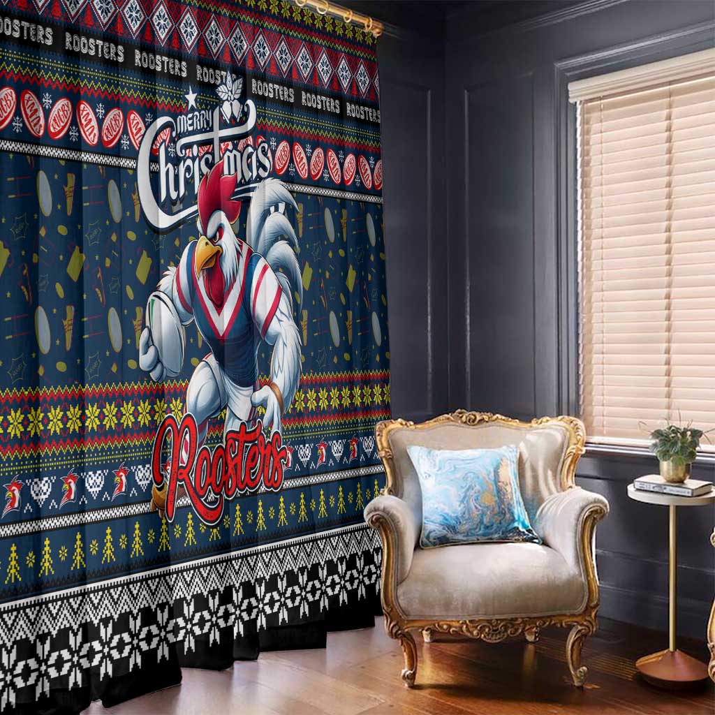 Roosters Rugby Xmas Window Curtain Australia NRL Mascot
