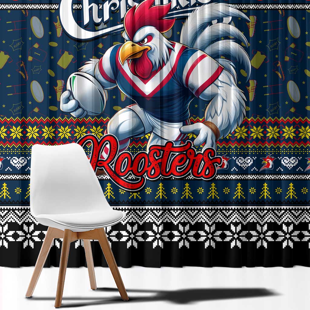 Roosters Rugby Xmas Window Curtain Australia NRL Mascot