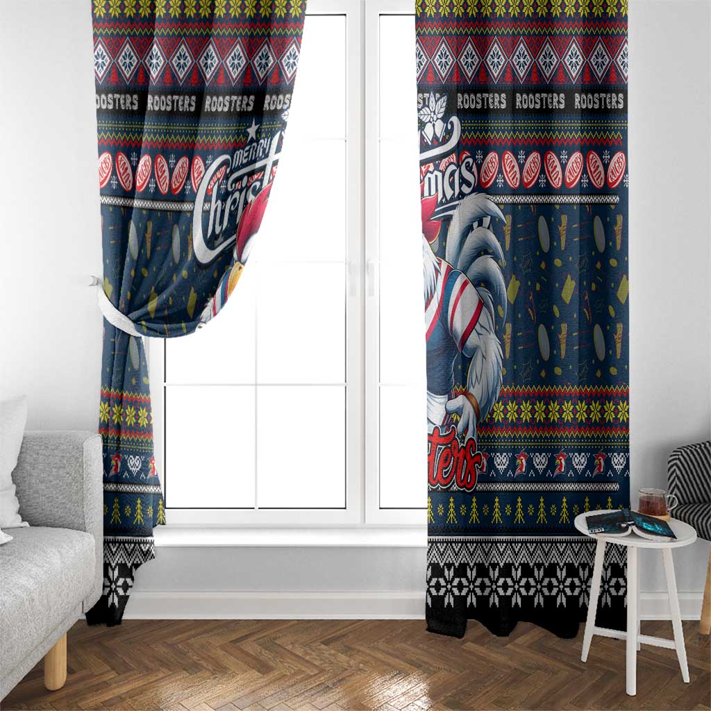 Roosters Rugby Xmas Window Curtain Australia NRL Mascot