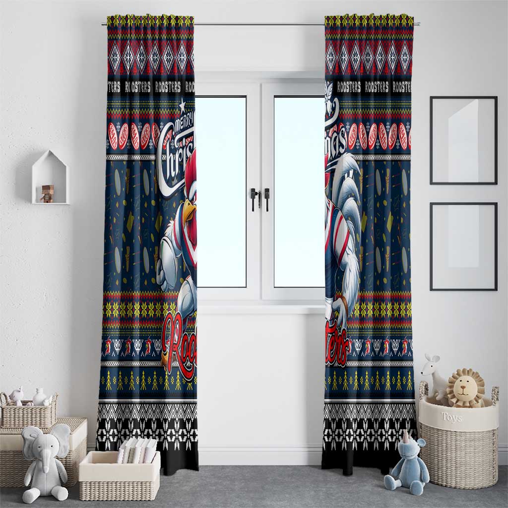 Roosters Rugby Xmas Window Curtain Australia NRL Mascot