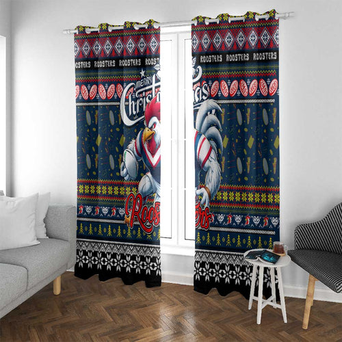 Roosters Rugby Xmas Window Curtain Australia NRL Mascot