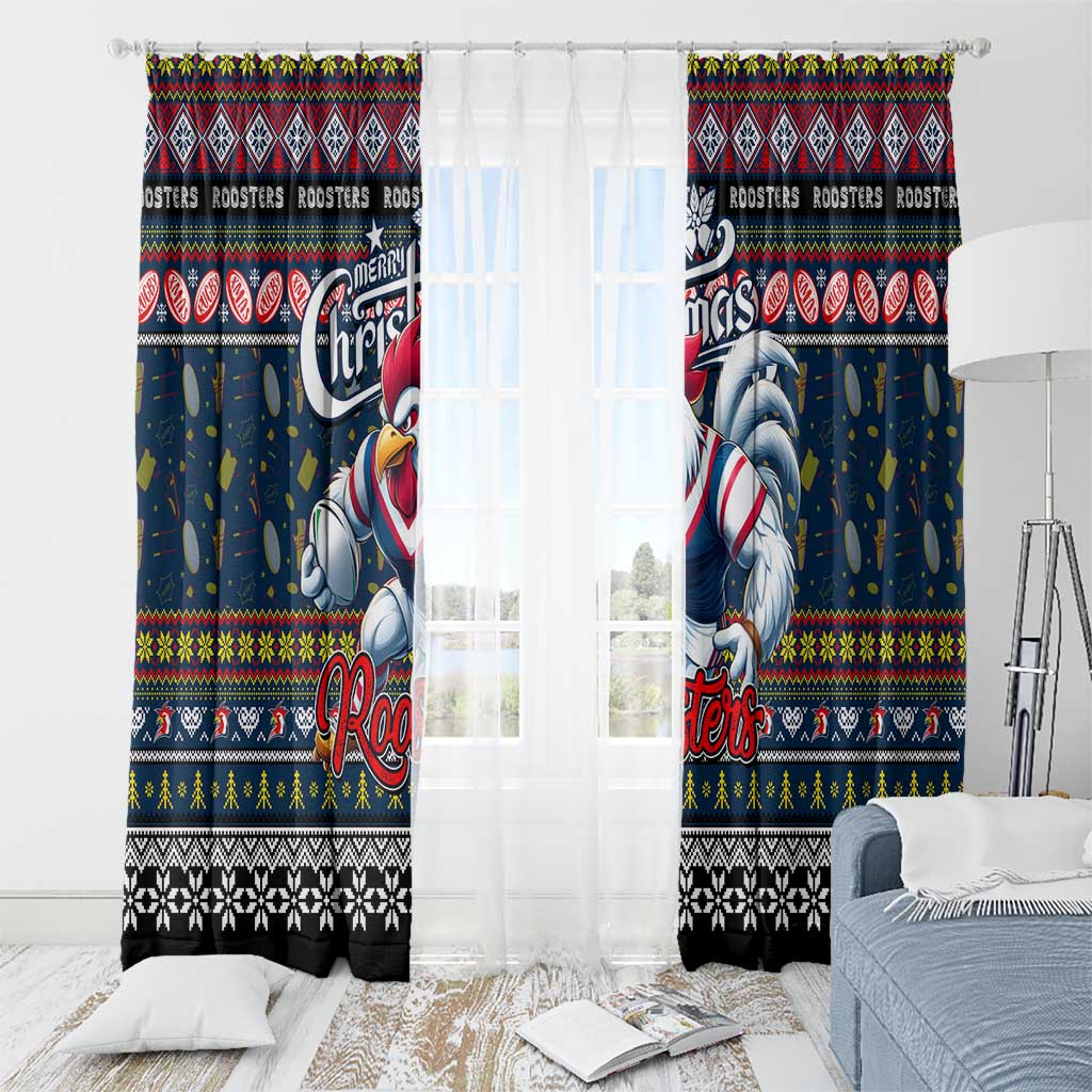 Roosters Rugby Xmas Window Curtain Australia NRL Mascot