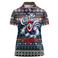 Personalized Roosters Rugby Xmas Women Polo Shirt Australia NRL Mascot