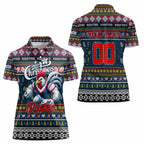 Personalized Roosters Rugby Xmas Women Polo Shirt Australia NRL Mascot