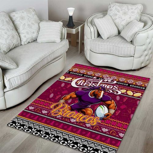 Broncos Rugby Xmas Area Rug Australia NRL Mascot