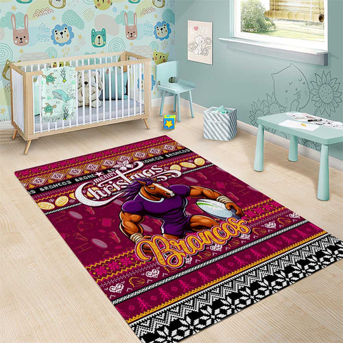 Broncos Rugby Xmas Area Rug Australia NRL Mascot