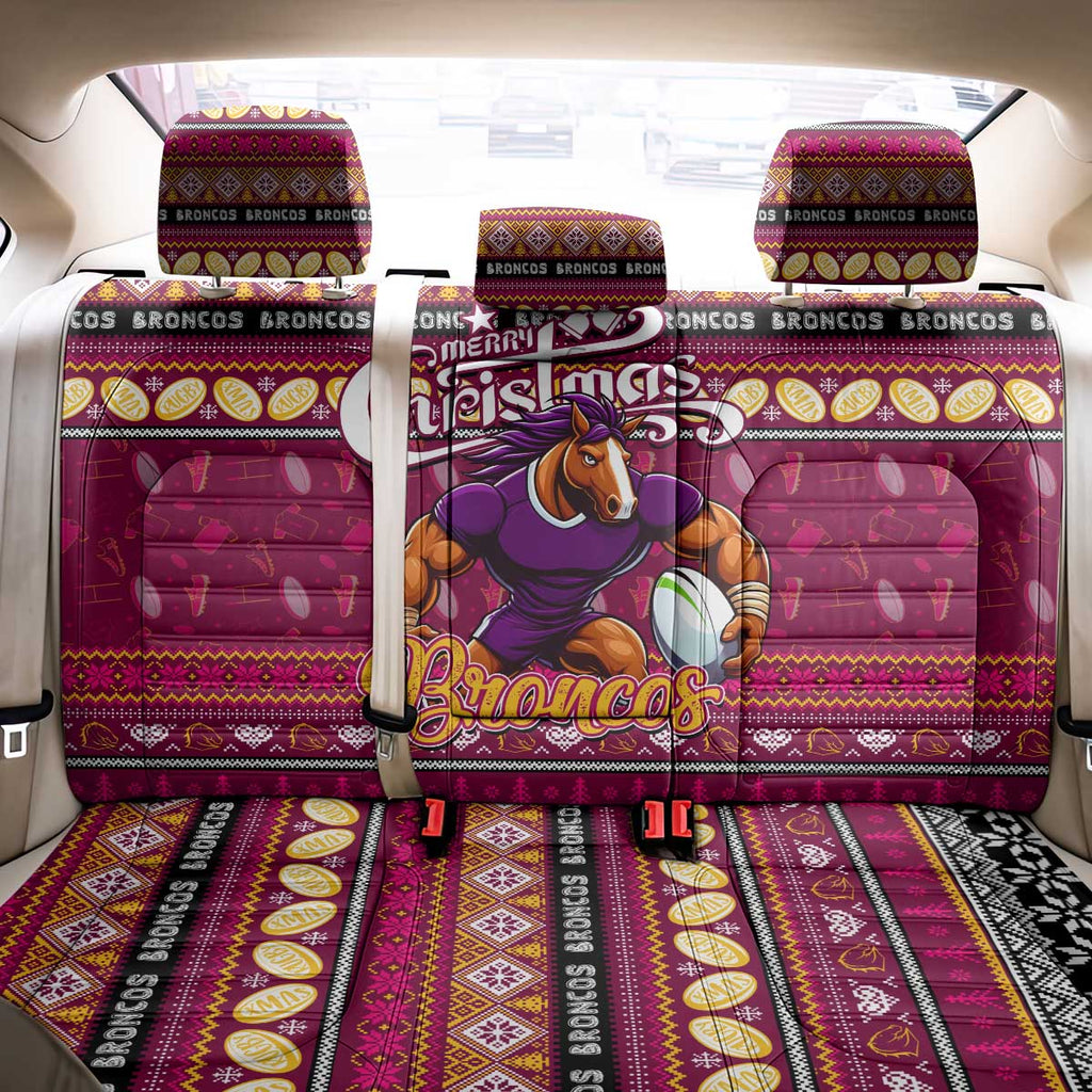 Broncos Rugby Xmas Back Car Seat Cover Australia NRL Mascot