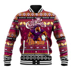Personalized Broncos Rugby Xmas Baseball Jacket Australia NRL Mascot