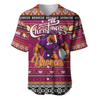 Personalized Broncos Rugby Xmas Baseball Jersey Australia NRL Mascot