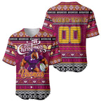 Personalized Broncos Rugby Xmas Baseball Jersey Australia NRL Mascot