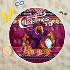 Broncos Rugby Xmas Beach Blanket Australia NRL Mascot