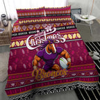 Broncos Rugby Xmas Bedding Set Australia NRL Mascot