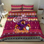 Broncos Rugby Xmas Bedding Set Australia NRL Mascot