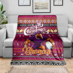 Broncos Rugby Xmas Blanket Australia NRL Mascot
