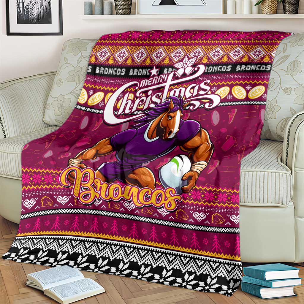 Broncos Rugby Xmas Blanket Australia NRL Mascot