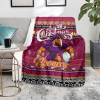 Broncos Rugby Xmas Blanket Australia NRL Mascot