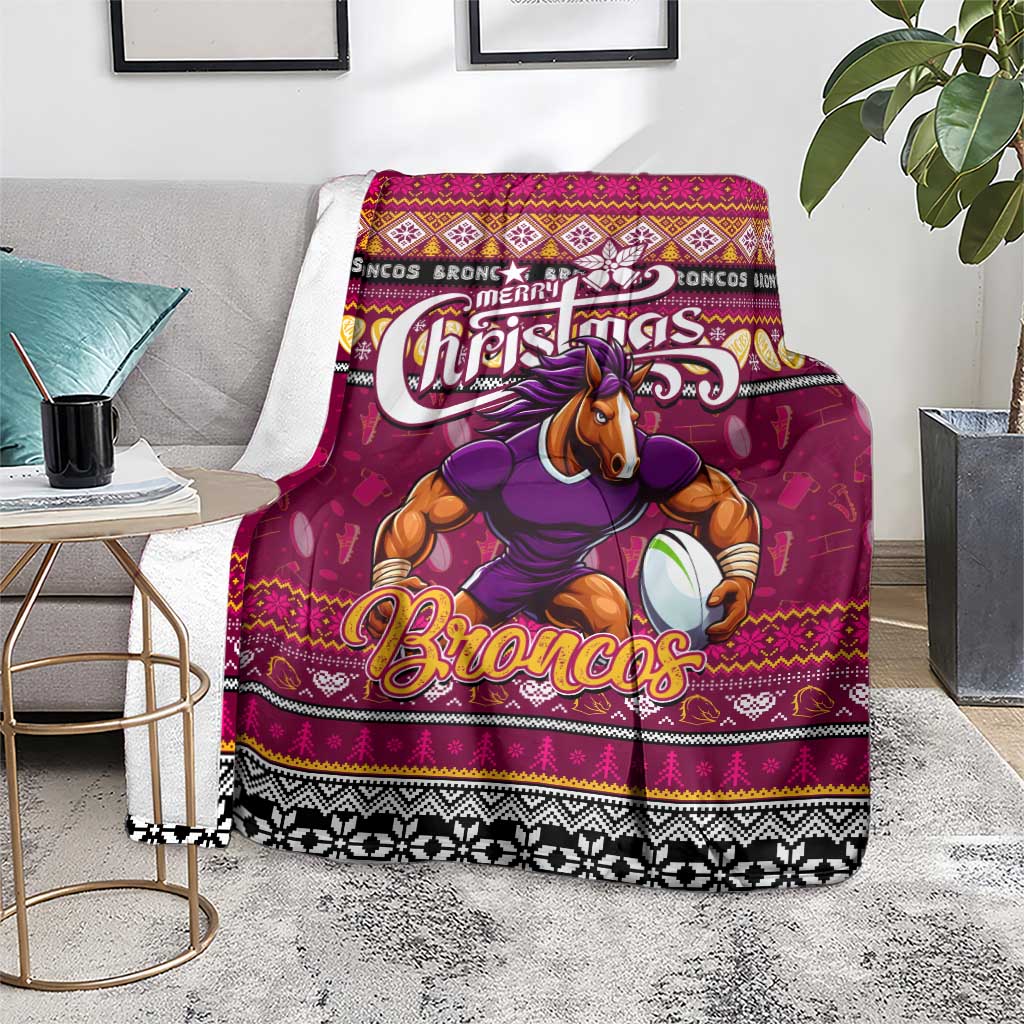Broncos Rugby Xmas Blanket Australia NRL Mascot