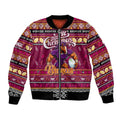 Personalized Broncos Rugby Xmas Bomber Jacket Australia NRL Mascot